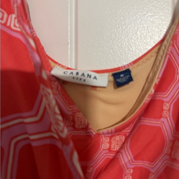 Cabana Life Red Geometric One Piece Swimsuit - Picture 3 of 5